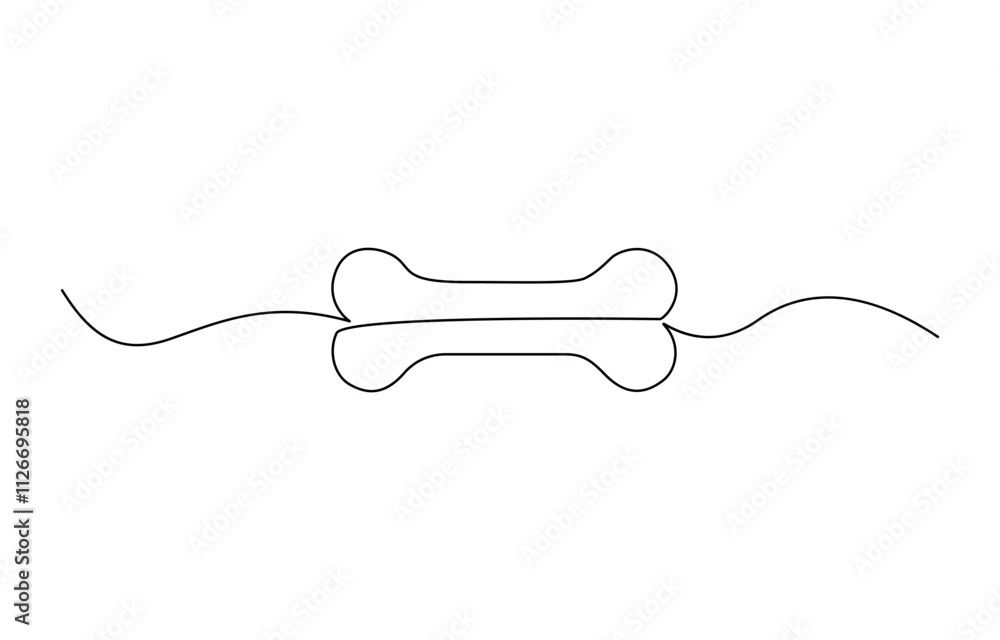 Dog bone continuous one line drawing of isolated outline vector art illustration, Vector continuous one line drawing of dog bone. Pro vector, Continuous one line drawing of bone. Dog bone continuous one line drawing of isolated outline vector art illustration, Vector continuous one line drawing of dog bone. Pro vector, Continuous one line drawing of bone.