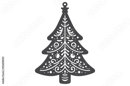 Cricut Christmas Tree Cut File Vector - Festive SVG Design for DIY Crafts