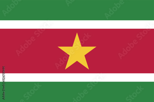 Vector Suriname National Flag icon. Flag design of Suriname.