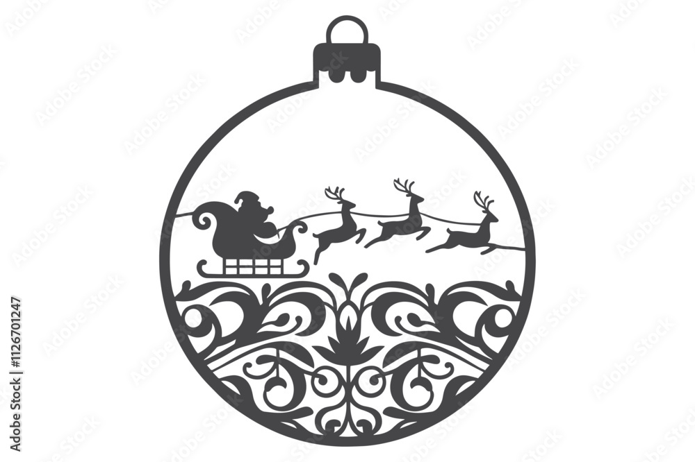 Obraz premium Christmas Clipart, Elegant Christmas Elements for Cricut and Silhouette, Festive Christmas Elements SVG Cut File