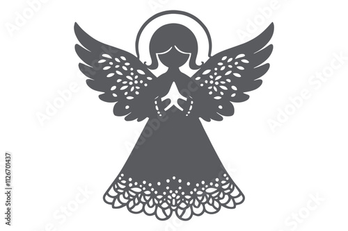 Christmas Angel Papercut SVG File – Elegant Holiday Decor Design