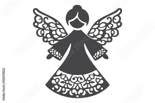 Christmas Angel Papercut SVG File – Elegant Holiday Decor Design