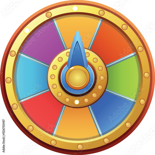 Fortune wheel vector illustration. Gambling game chances. Casino roulette 3d object background
