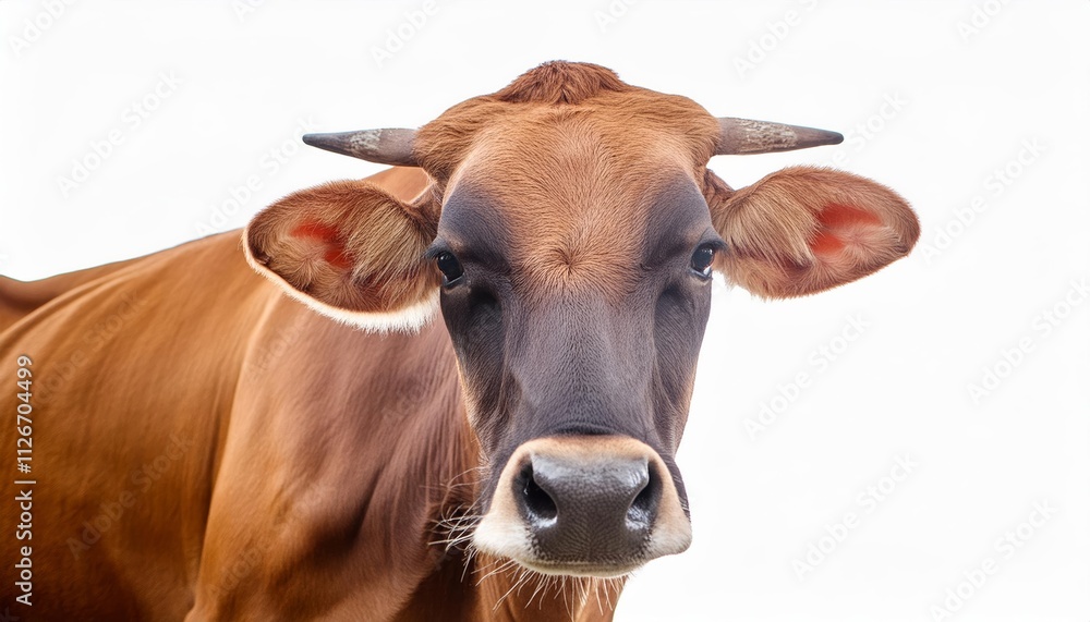 A Beautiful Cow Isolated on a White Background Perfect for Farm and AnimalThemed Projects, Illustrations, and Educational Materials Featuring This Majestic Livestock A Beautiful Cow Isolated on a White Background Perfect for Farm and AnimalThemed Projects, Illustrations, and Educational Materials Featuring This Majestic Livestock