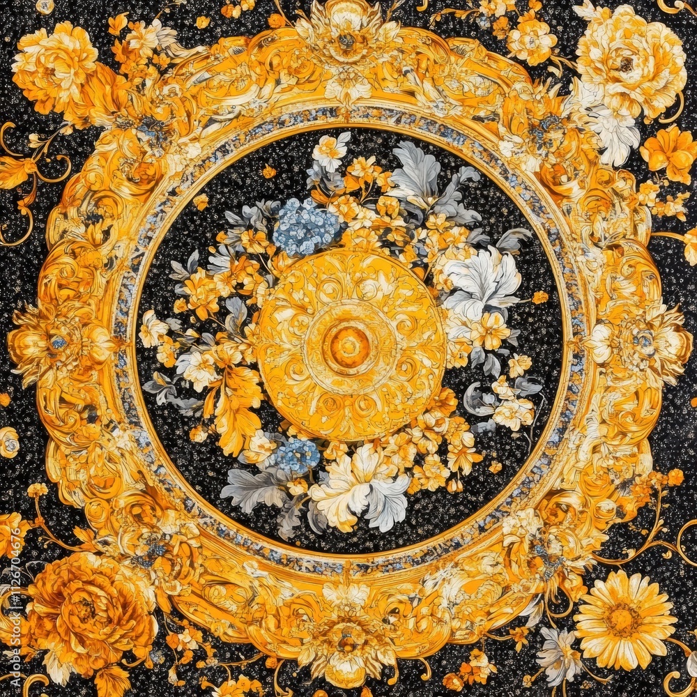 Ornate Gold and Floral Baroque Design Ornate Gold and Floral Baroque Design