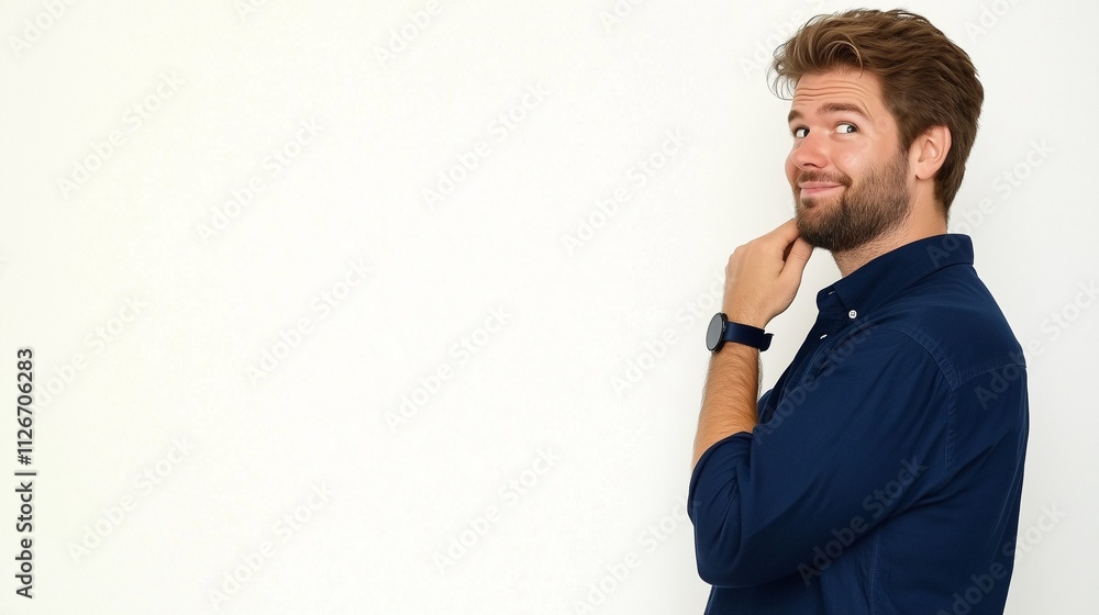 portrait of a man thinking isolated in white portrait of a man thinking isolated in white