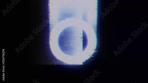 Retro Digital Distortion and Static Patterns, Vintage Analog Interference with Bright Shapes