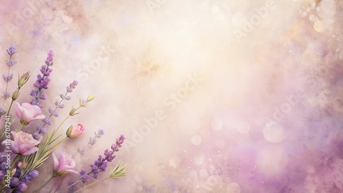 Pastel Floral Arrangement with Soft Background and Copy Space
