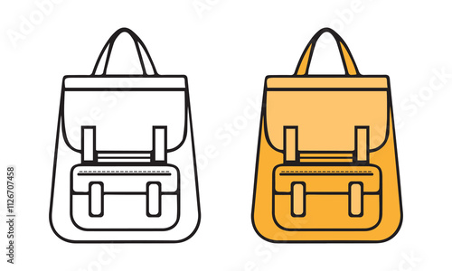 Bold and Minimal Line and Flat Vector Bag Icons