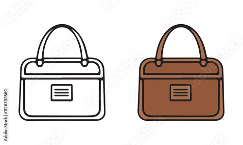 Bold and Minimal Line and Flat Vector Bag Icons