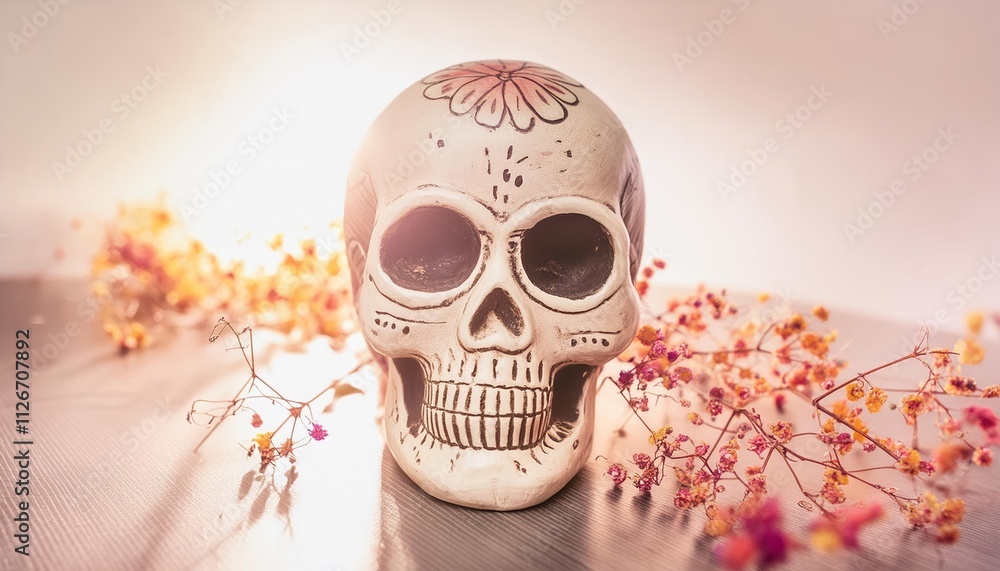 Creepy Floral Skull Design for Halloween and Day of the Dead Unique Art Featuring Intricate Floral Patterns, Perfect for Spooky Celebrations and Festive Decorations, Embrace the Spirit of the Season Creepy Floral Skull Design for Halloween and Day of the Dead Unique Art Featuring Intricate Floral Patterns, Perfect for Spooky Celebrations and Festive Decorations, Embrace the Spirit of the Season