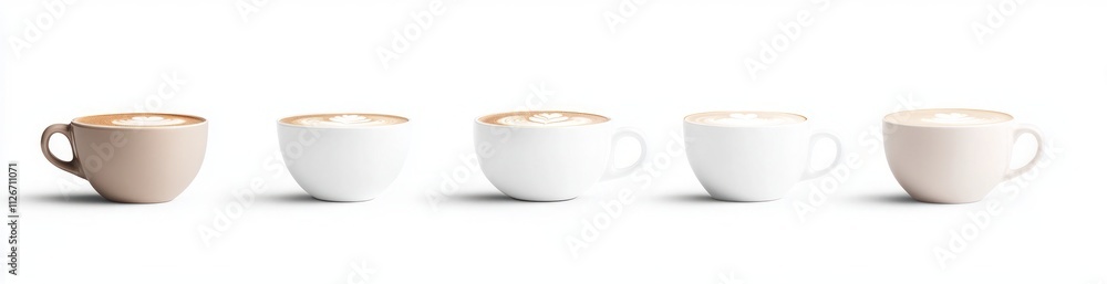 Elegant Latte Art in a Variety of Cups Elegant Latte Art in a Variety of Cups