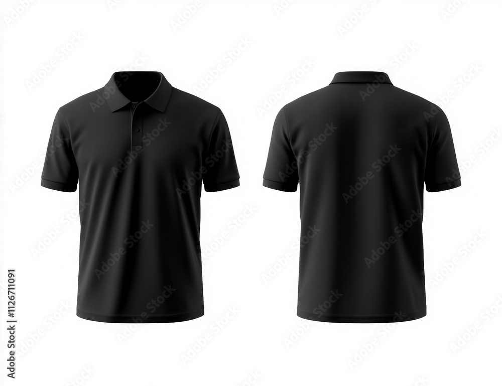Premium Black Polo Shirt Mockup - Versatile Design for Branding Premium Black Polo Shirt Mockup - Versatile Design for Branding