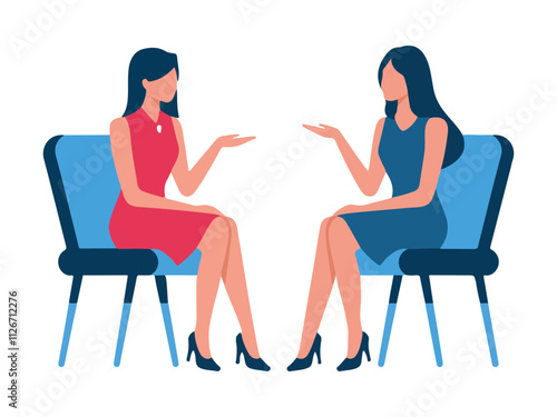 Corporate Meeting Concept with Two Professional Women