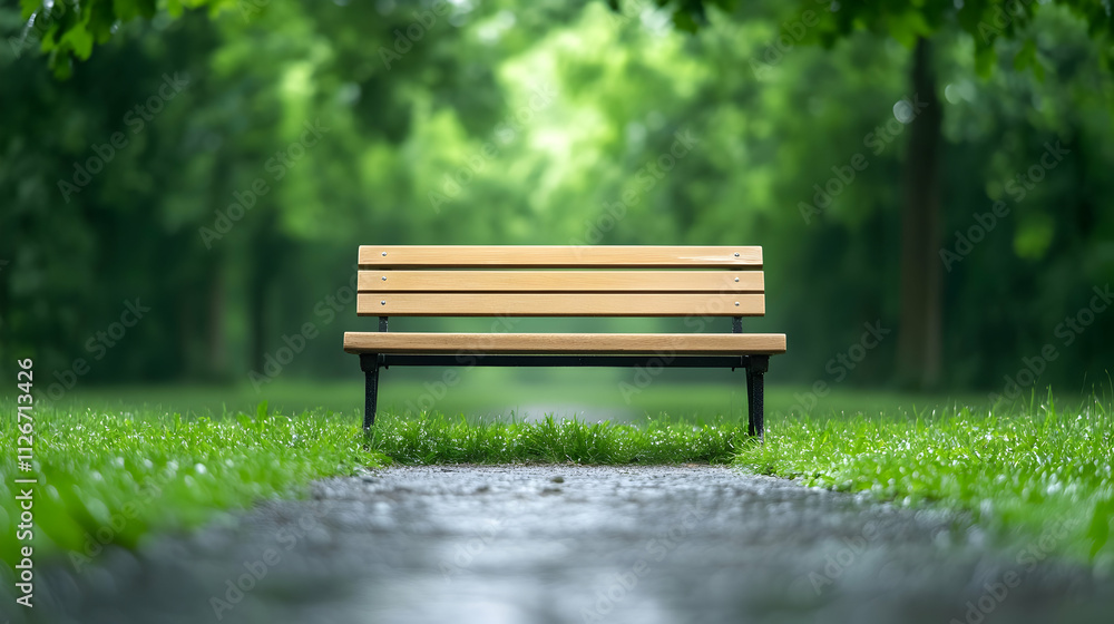 An old bench in a public park in France An old bench in a public park in France