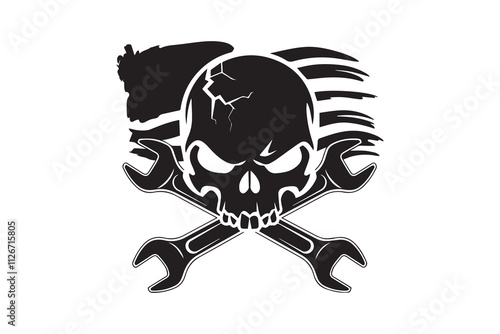Patriot's Skull Forged in Steel and Freedom vector