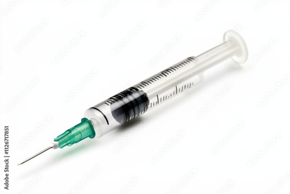 Medical syringe with needle ready for use in healthcare facility focused on injection preparation amid sterile environment emphasizing safety and precision in medicine Medical syringe with needle ready for use in healthcare facility focused on injection preparation amid sterile environment emphasizing safety and precision in medicine