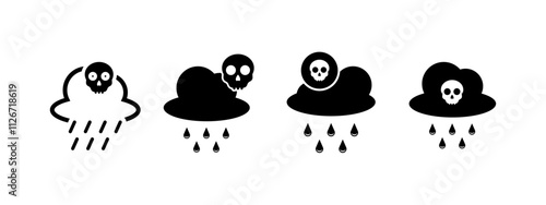 acid rain icon vector illustration. acid rain in black style - stock vector.