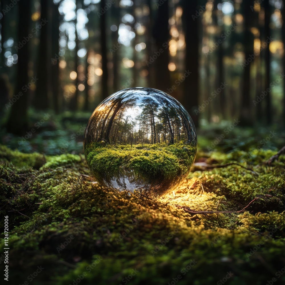 Forest Reflection in Crystal Ball Forest Reflection in Crystal Ball