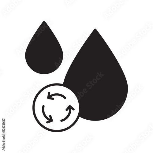 renewable resource glyph icon with white background vector stock illustration