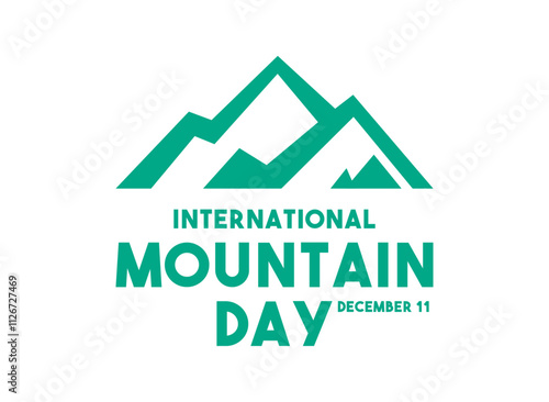 Vector Illustration of International Mountain Day. December 11. White background. Mountain icon.