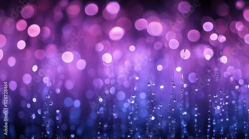 Purple and Blue Bokeh Lights: A Festive Digital Artwork. AI Generated