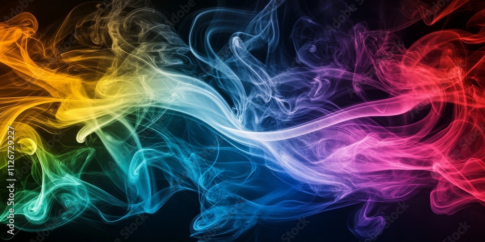 Colorful smoke swirls gracefully against a dark backdrop, creating a striking visual of colored smoke that captivates the viewer. The mesmerizing patterns of colored smoke are truly enchanting. Colorful smoke swirls gracefully against a dark backdrop, creating a striking visual of colored smoke that captivates the viewer. The mesmerizing patterns of colored smoke are truly enchanting.