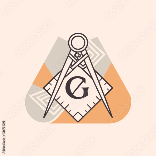 a black and white illustration of a Masonic symbol