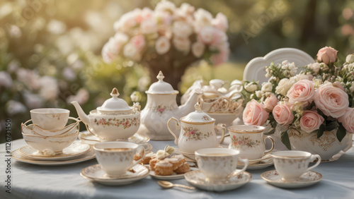 easter table setting with flowers