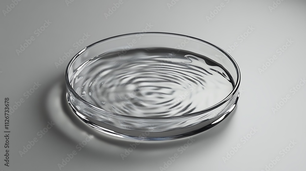3D Render: Rippling Water in a Petri Dish. AI Generated 3D Render: Rippling Water in a Petri Dish. AI Generated