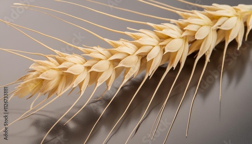 Isolated Ear of Wheat Spikelet on Transparent Background A Detailed CloseUp of Wheat Grain Structure for Educational and Illustrative Purposes photo