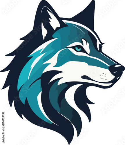 Silhouette Wolf Illustration vector design, Wolf logo and icon Design, Colorful Wolf Illustration vector design photo