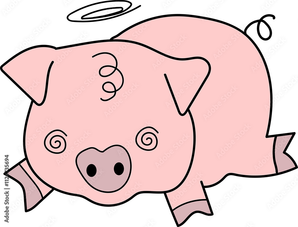 pig headache cartoon doodle drawing cute piglet pig headache cartoon doodle drawing cute piglet