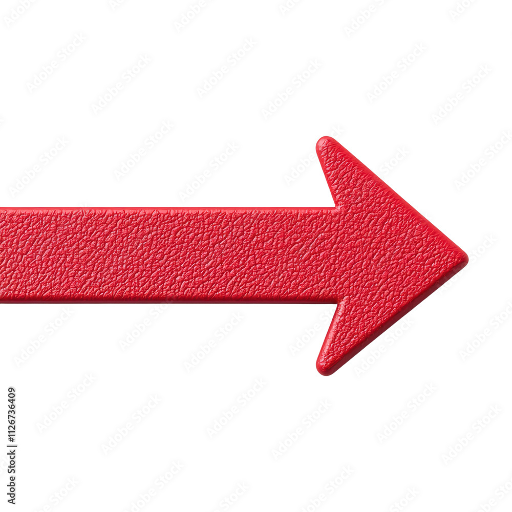 Fototapeta premium Bold red textured arrow pointing right
