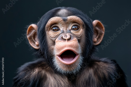 Close-Up Portrait of Curious Monkey with Intense Eyes, Wildlife Photography photo