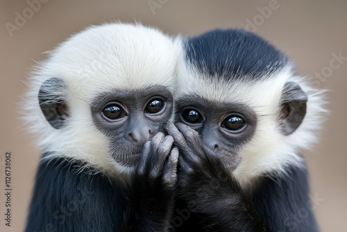 Close-Up Portrait of Curious Monkey with Intense Eyes, Wildlife Photography photo