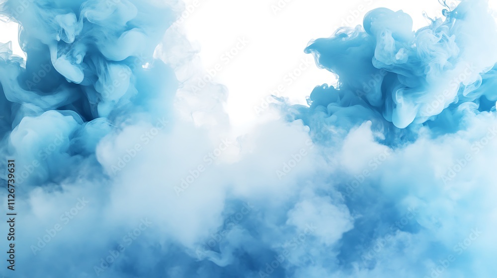 Fototapeta premium Abstract Blue Ink Swirl: Fluid Art Photography. AI Generated