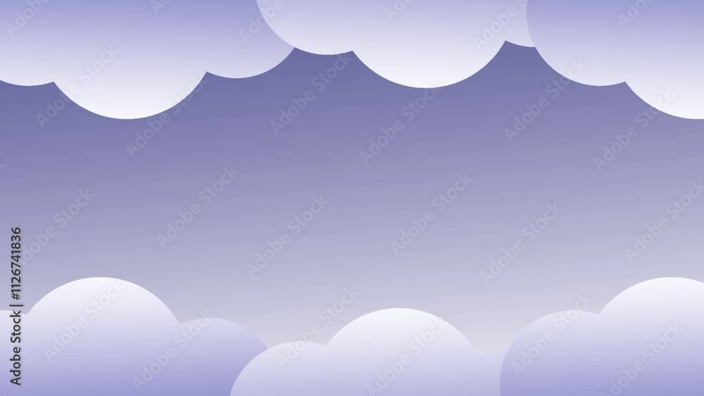 Blue and white gradient background with cloud decorations, video background frame. Blue and white gradient background with cloud decorations, video background frame.