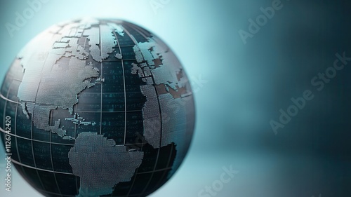 Digital sovereignty, globe divided into encrypted data zones, 3D illustration
