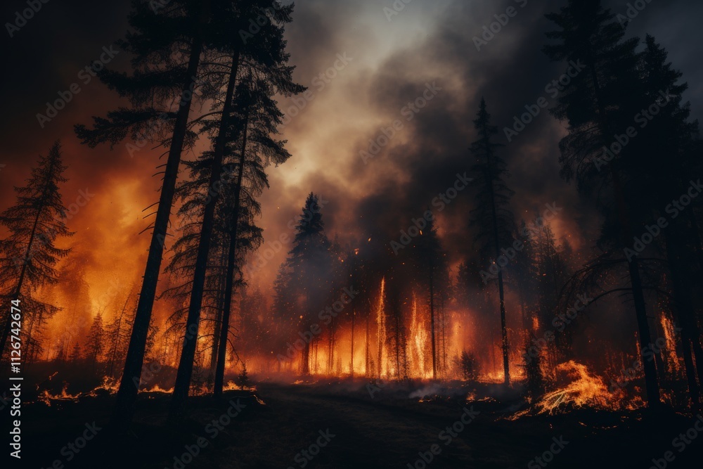 Devastating forest fire a destructive force impacting wildlife and ecosystems everywhere Devastating forest fire a destructive force impacting wildlife and ecosystems everywhere