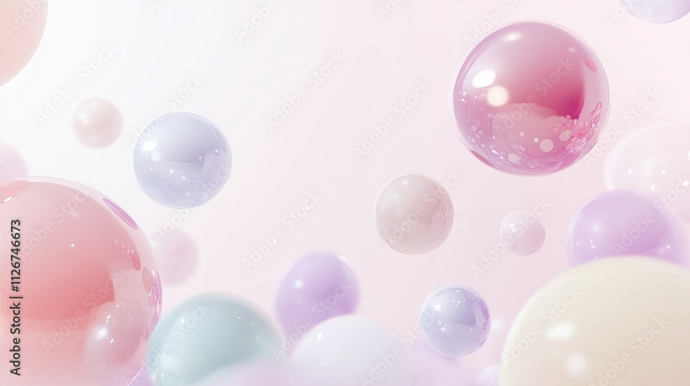 Soft Pastel Abstract Shapes Resembling Balloons in a Dreamy Light Environment Soft Pastel Abstract Shapes Resembling Balloons in a Dreamy Light Environment