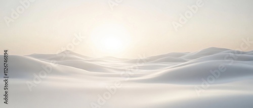 Serene Winter Landscape: Sunlit Snow Dunes at Sunrise