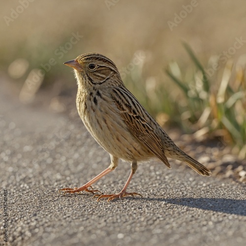 Zitting Cisticola with white background.Singdrossel. Boompieper, Tree Pipit, Anthus trivialis. photo