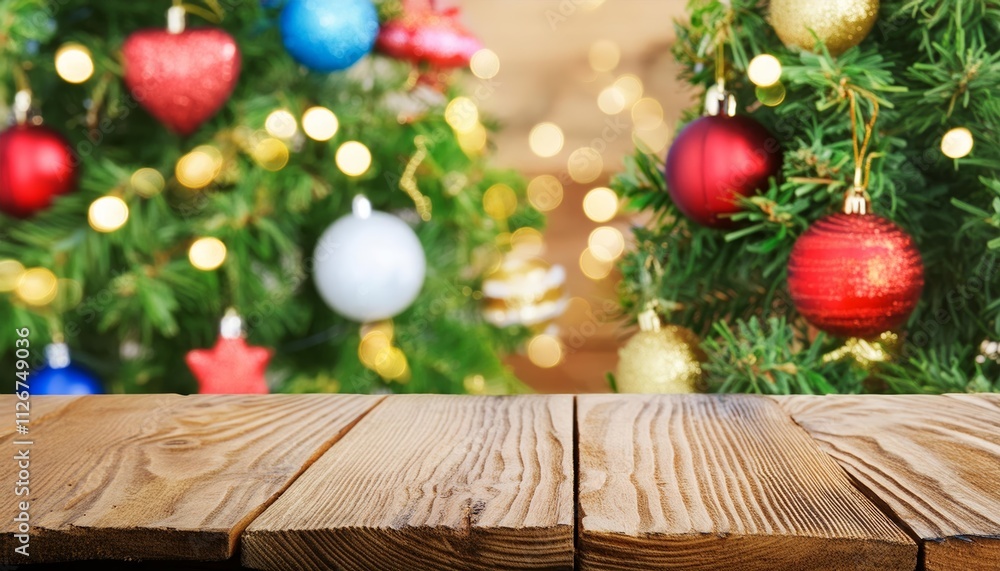 Empty Wooden Table with Christmas Theme in Background A Serene Holiday Setting Perfect for Festive Gatherings and Cozy Family Moments, Ideal for Seasonal Decor Ideas and Holiday Inspiration. Empty Wooden Table with Christmas Theme in Background A Serene Holiday Setting Perfect for Festive Gatherings and Cozy Family Moments, Ideal for Seasonal Decor Ideas and Holiday Inspiration.