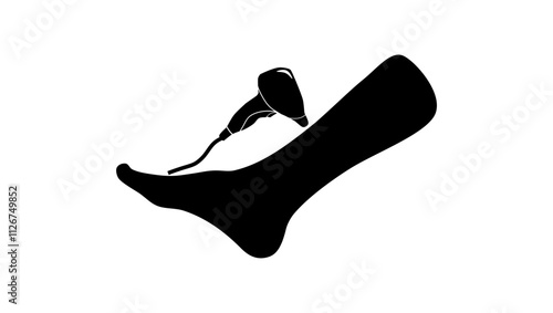 Laser Hair Removal , Black Isolated Silhouette