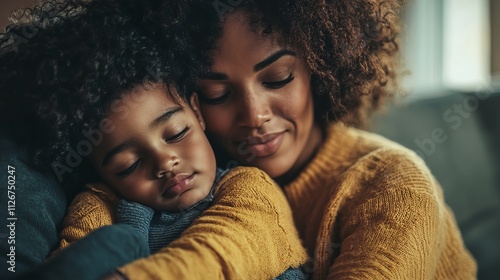 Mother Comforts Her Child During Medical Treatment in a Cozy Environment