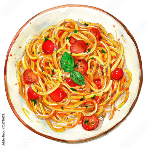 PNG An isolated cabonara pasta food dish illustration. photo