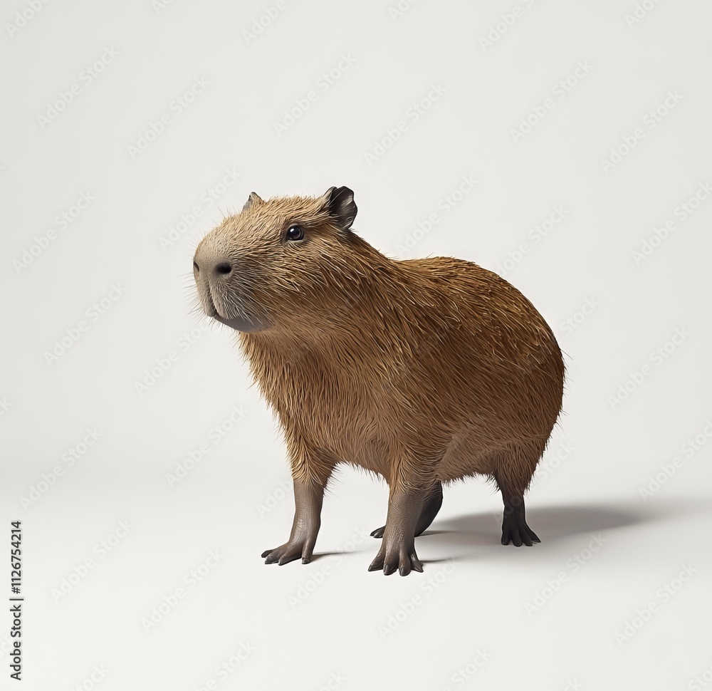A transparent PNG of a capybara, close-up and isolated on a white background, generated by AI. A transparent PNG of a capybara, close-up and isolated on a white background, generated by AI.