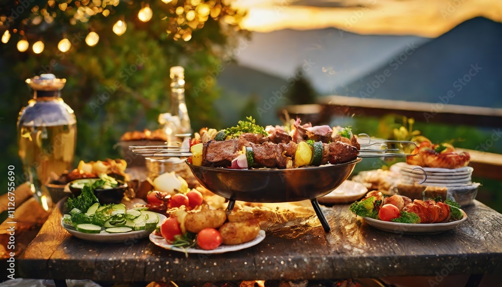 Evening Barbecue Party Savor the Flavors of Grilled Meat and Fresh Vegetables Under the Stars A Perfect Gathering for Friends and Family Evening Barbecue Party Savor the Flavors of Grilled Meat and Fresh Vegetables Under the Stars A Perfect Gathering for Friends and Family