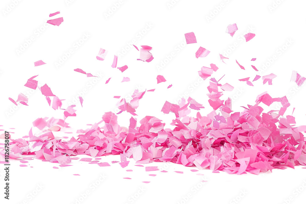 Cheerful Pink Confetti Scatter for Parties Isolated on Transparent Background Cheerful Pink Confetti Scatter for Parties Isolated on Transparent Background